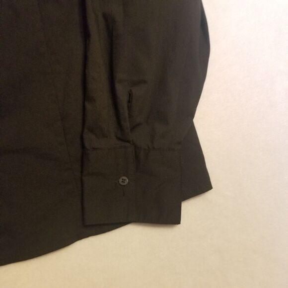 Worthington 3X Top Stretch Black Button Front Lace Sheer Panels Whimsigoth Boho - Picture 2 of 9